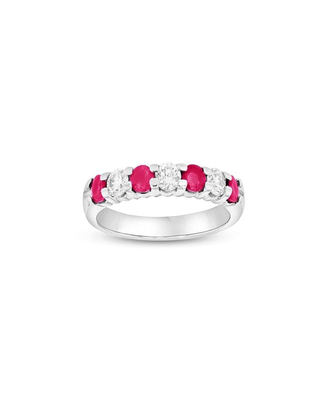 Diana M Pink Fine Jewelry 14k 1.02 Ct. Tw. Diamond & Ruby Ring