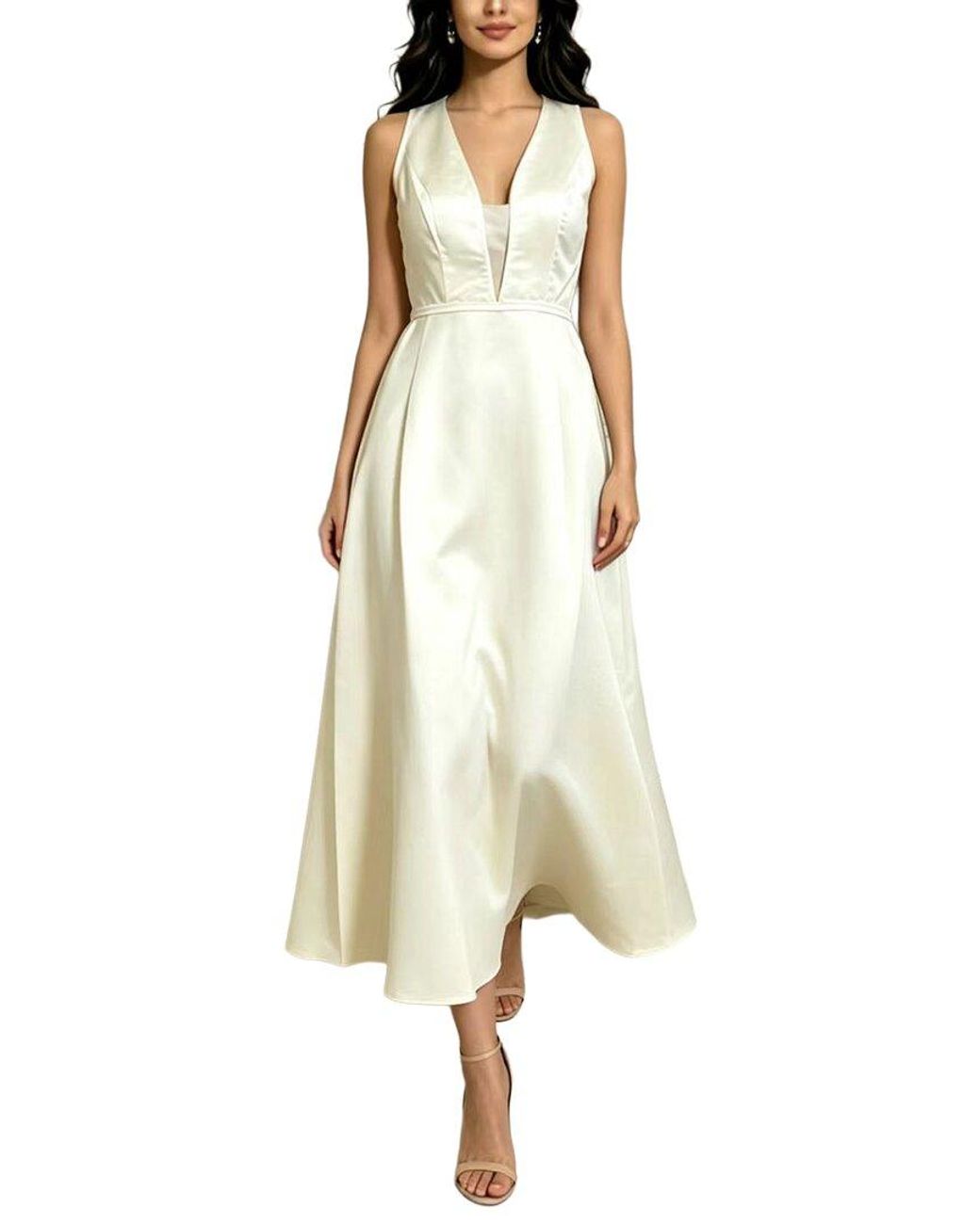 LOEY Natural Solid Midi Dress