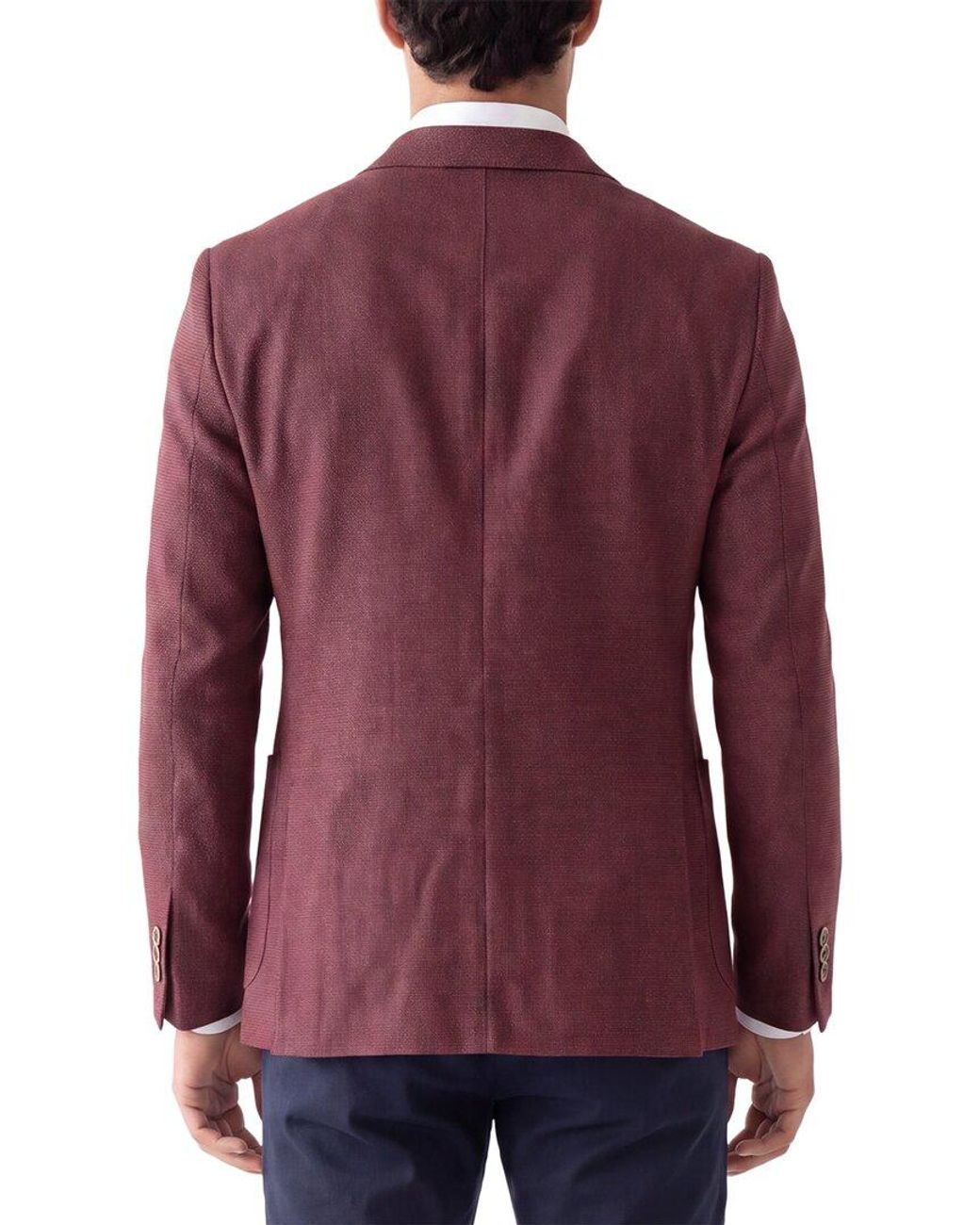 Corneliani Purple Cc Collection Seersucker Wool & Silk-Blend Blazer for men