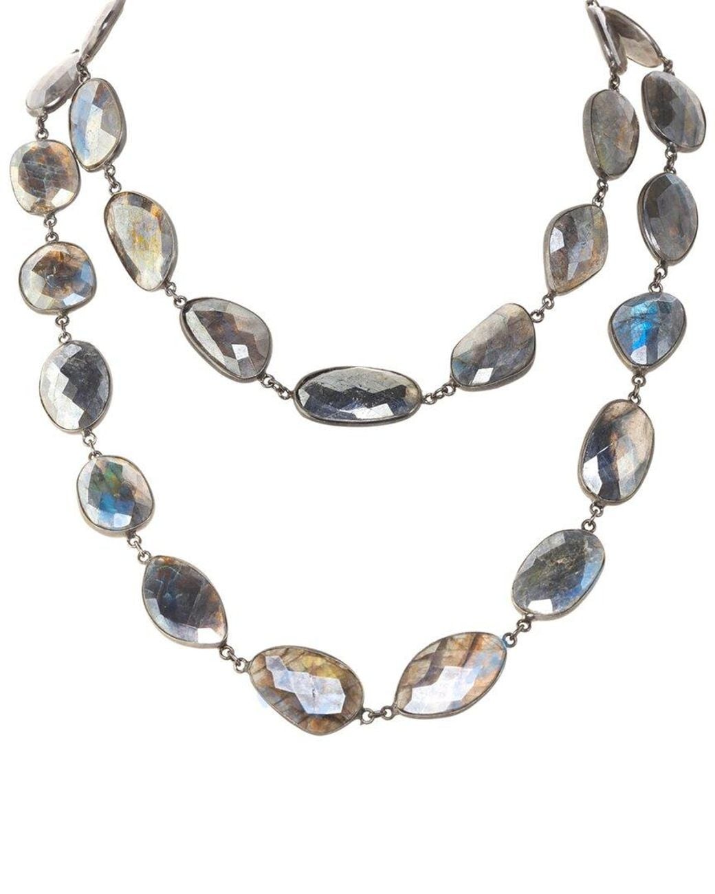 Margo Morrison Metallic Faceted Mystic Labradorite Necklace