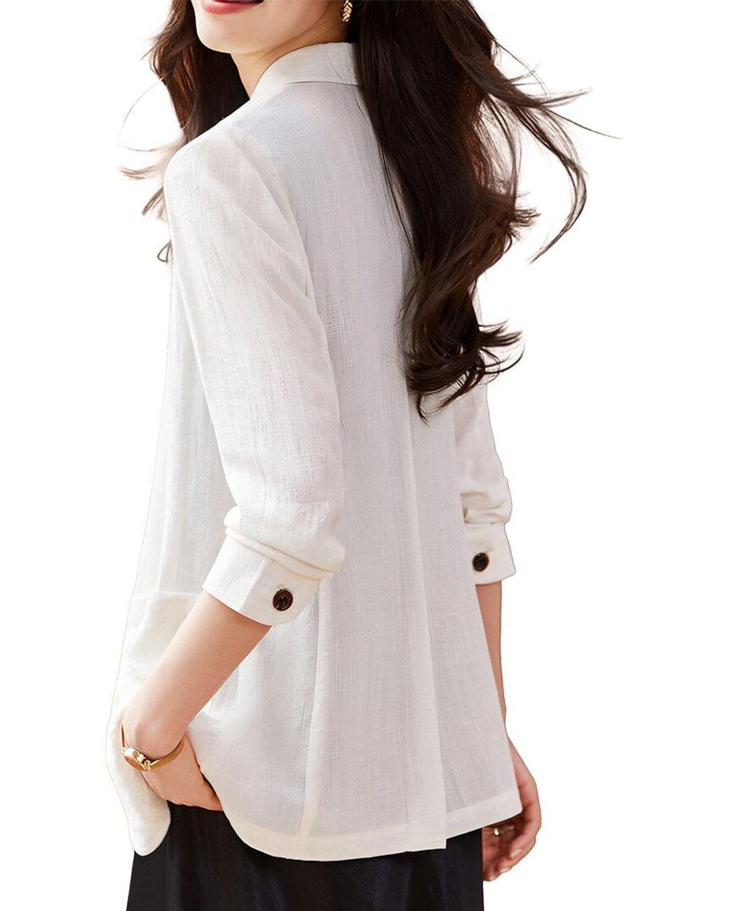 Olivia Taylor Gray Linen-Blend Blazer