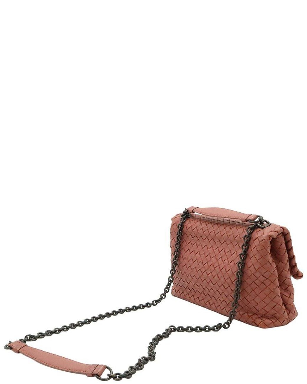 Bottega Veneta Red Olympia Intrecciato Small Shoulder Bag (authentic Pre-loved)
