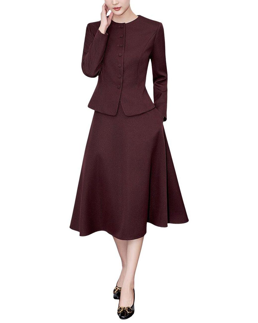 WLZD Red 2Pc Blazer & Skirt Set
