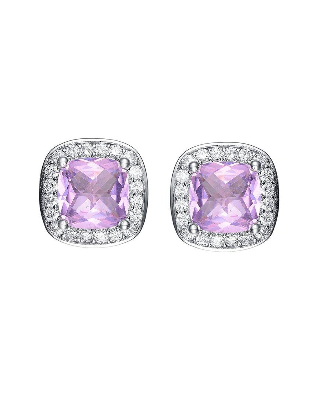 Rachel Glauber Purple Rhodium Plated Cz Studs