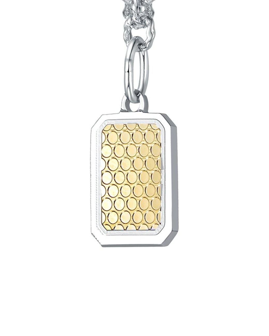 Rachel Glauber Metallic Cz Chain Necklace