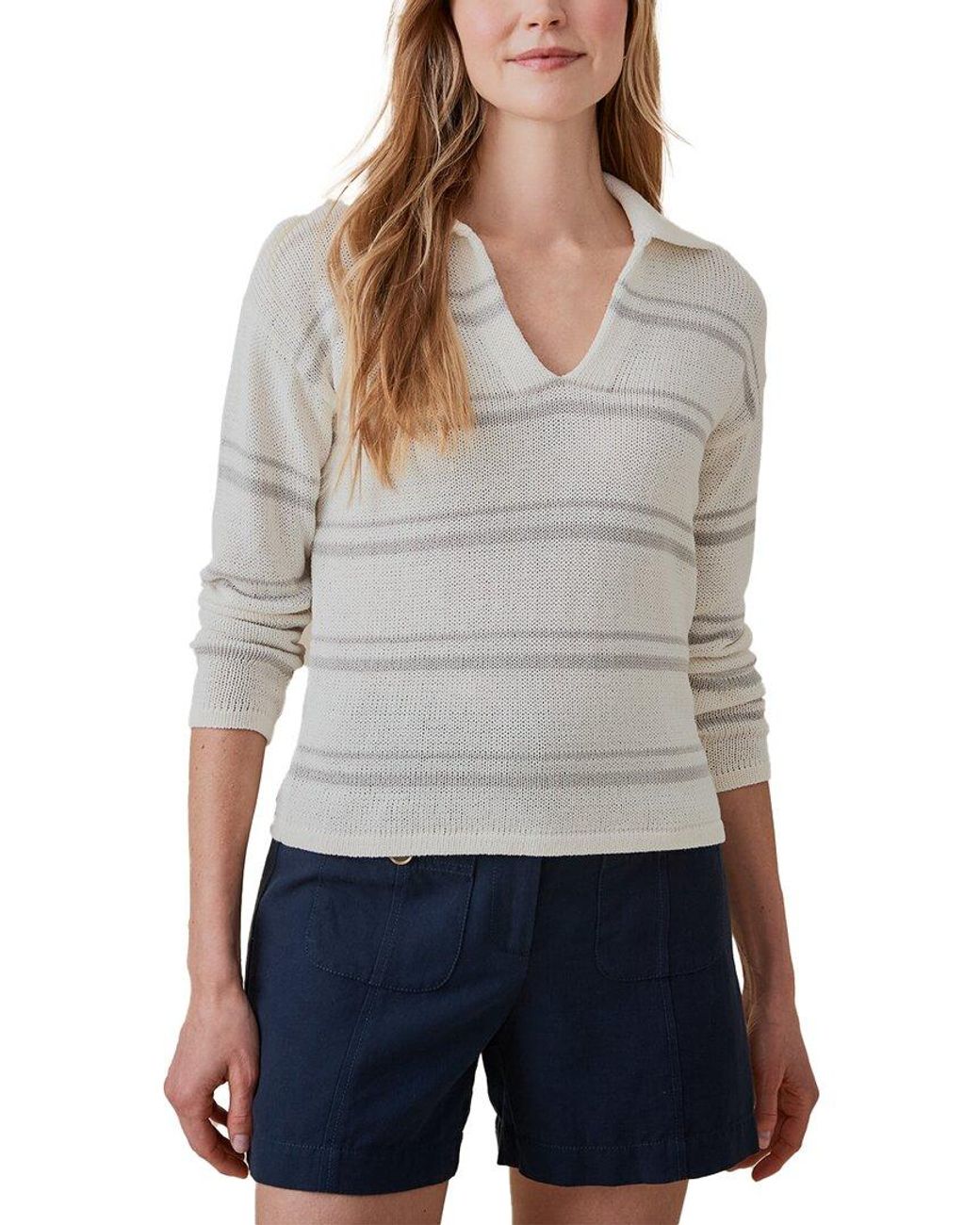 J.McLaughlin Gray Valerie Linen-Blend Sweater