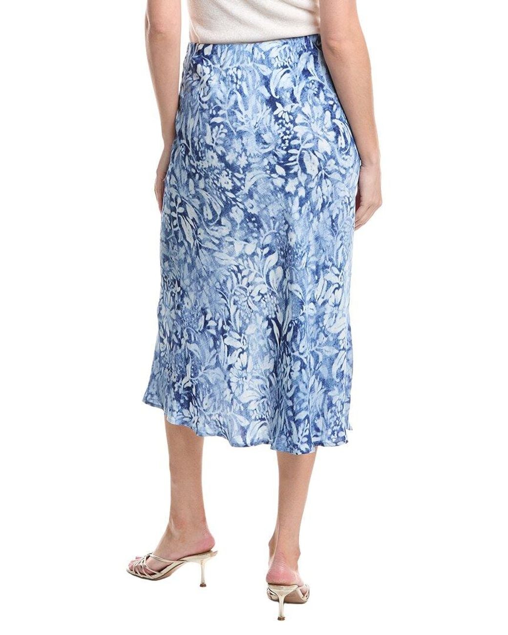 Renuar Blue Woven Midi Skirt