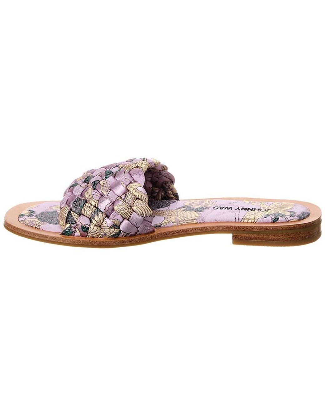 Johnny Was Pink Woven Crane Sandal