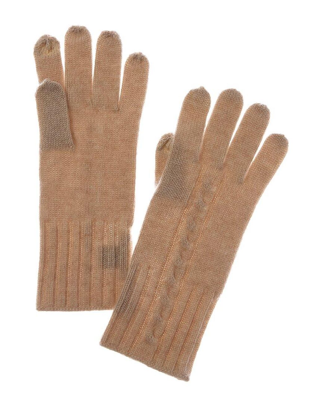 Sofiacashmere Natural Sofiacashmere Classic Cable Cashmere Gloves