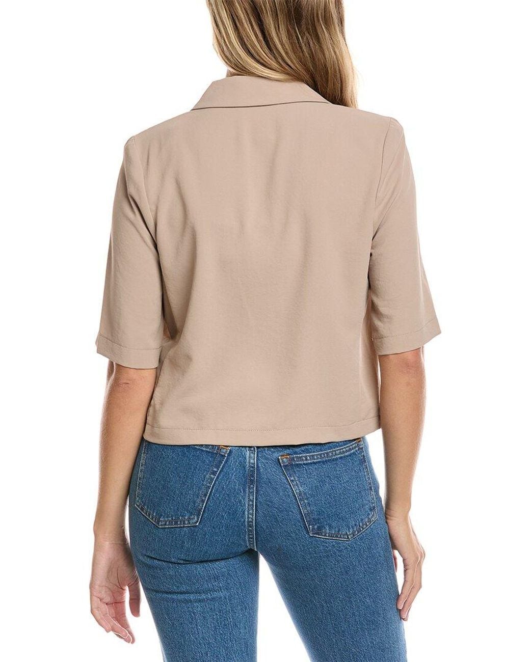 Joseph Ribkoff Blue Short-Sleeve Blazer Top
