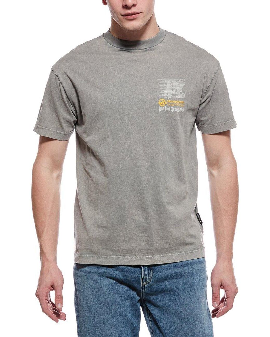 Palm Angels Gray Graphic T-Shirt for men