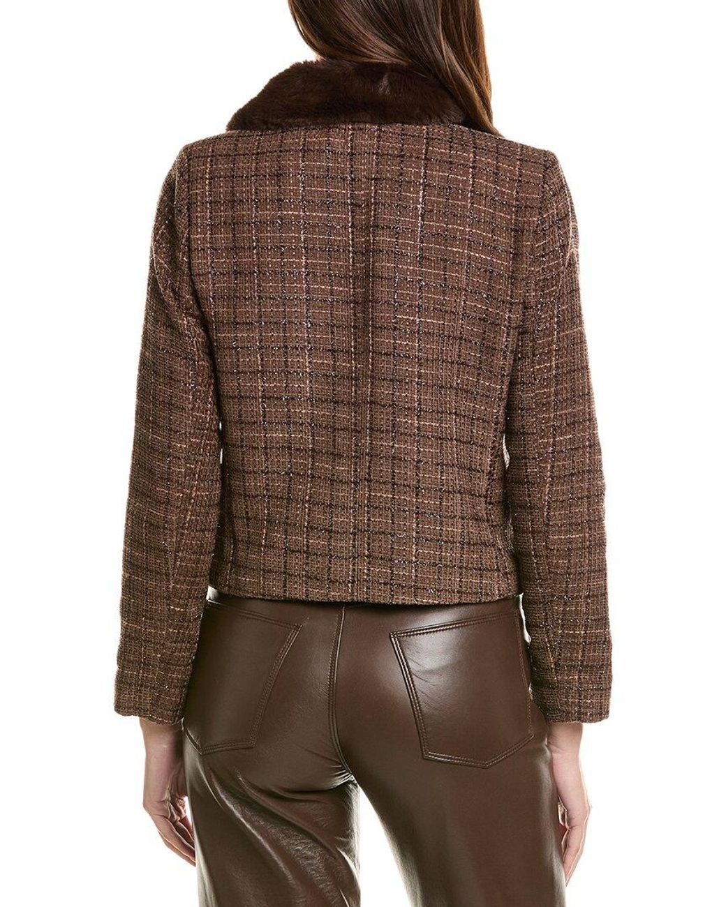 Tahari Brown Boucle Jacket