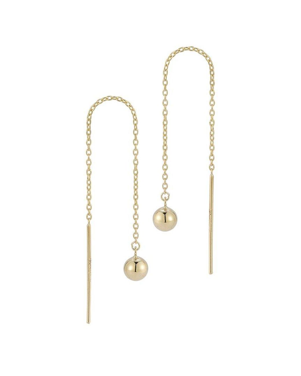 Ember Fine Jewelry White 14k Ball Threader Earrings