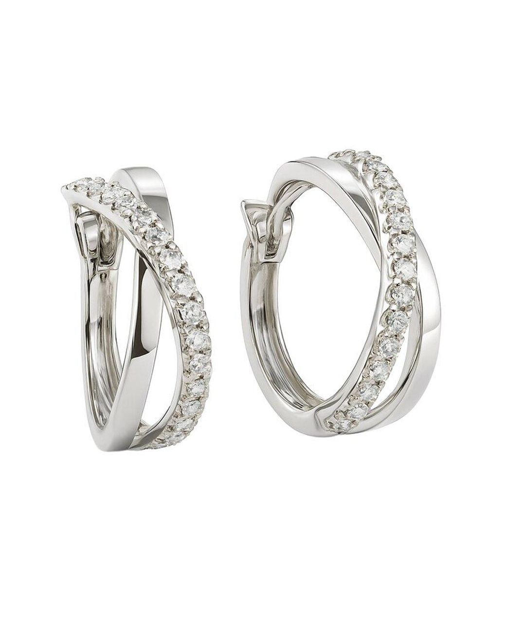 Jewels by Viomo Metallic 14K 0.22 Ct. Tw. Diamond Hoop Earrings