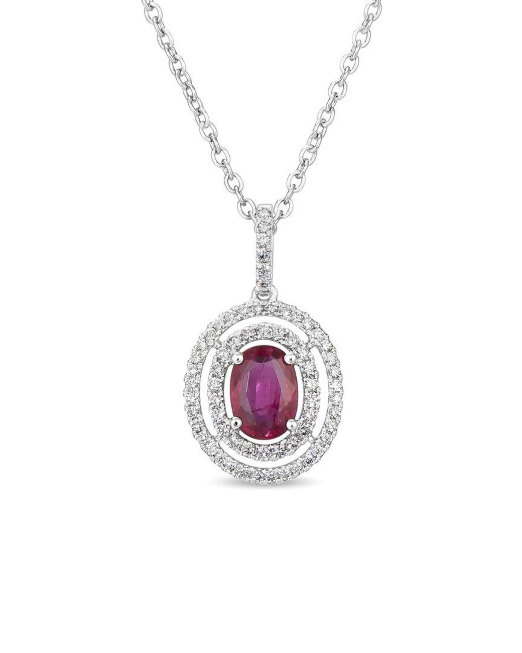 Le Vian Pink Platinum 1.05 Ct. Tw. Diamond & Ruby Pendant