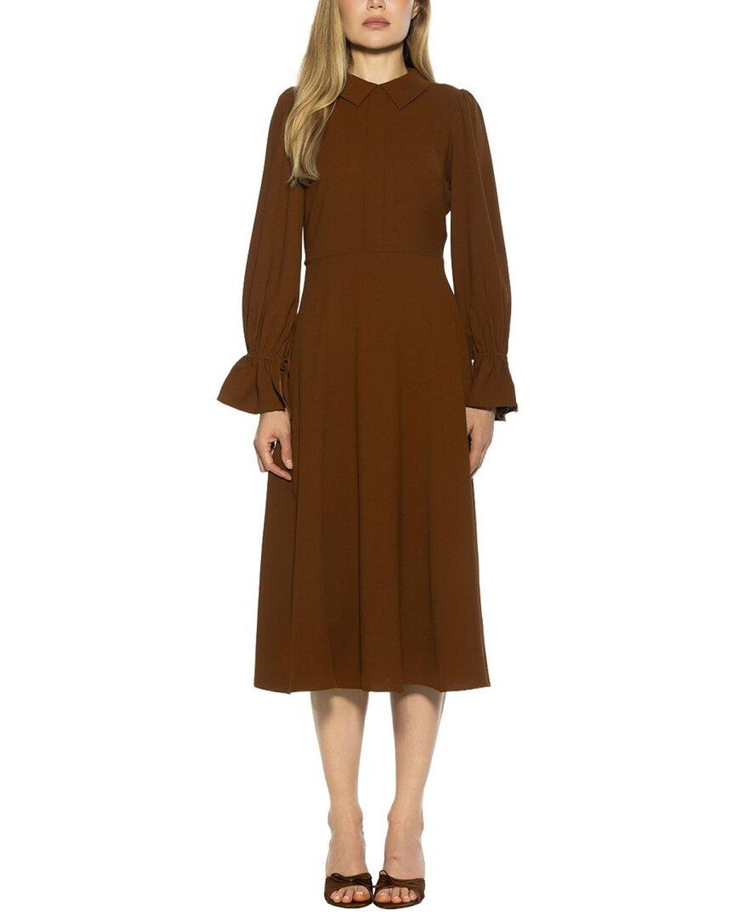Alexia Admor Brown Lana Fit & Flare Dress