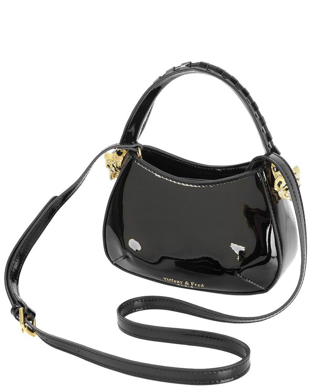 Tiffany & Fred Paris Black High-Gloss Patent Mini Shoulder Bag