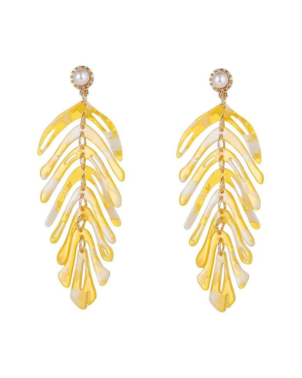Eye Candy LA Metallic Dina Leaf Earrings