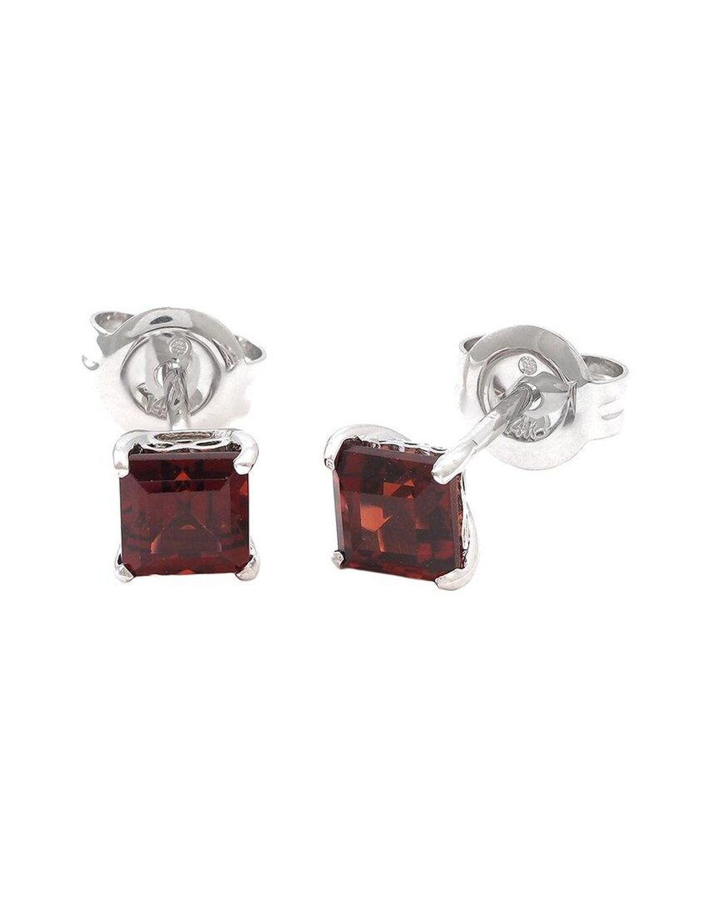 Gemstones White 14K 0.96 Ct. Tw. Garnet Studs