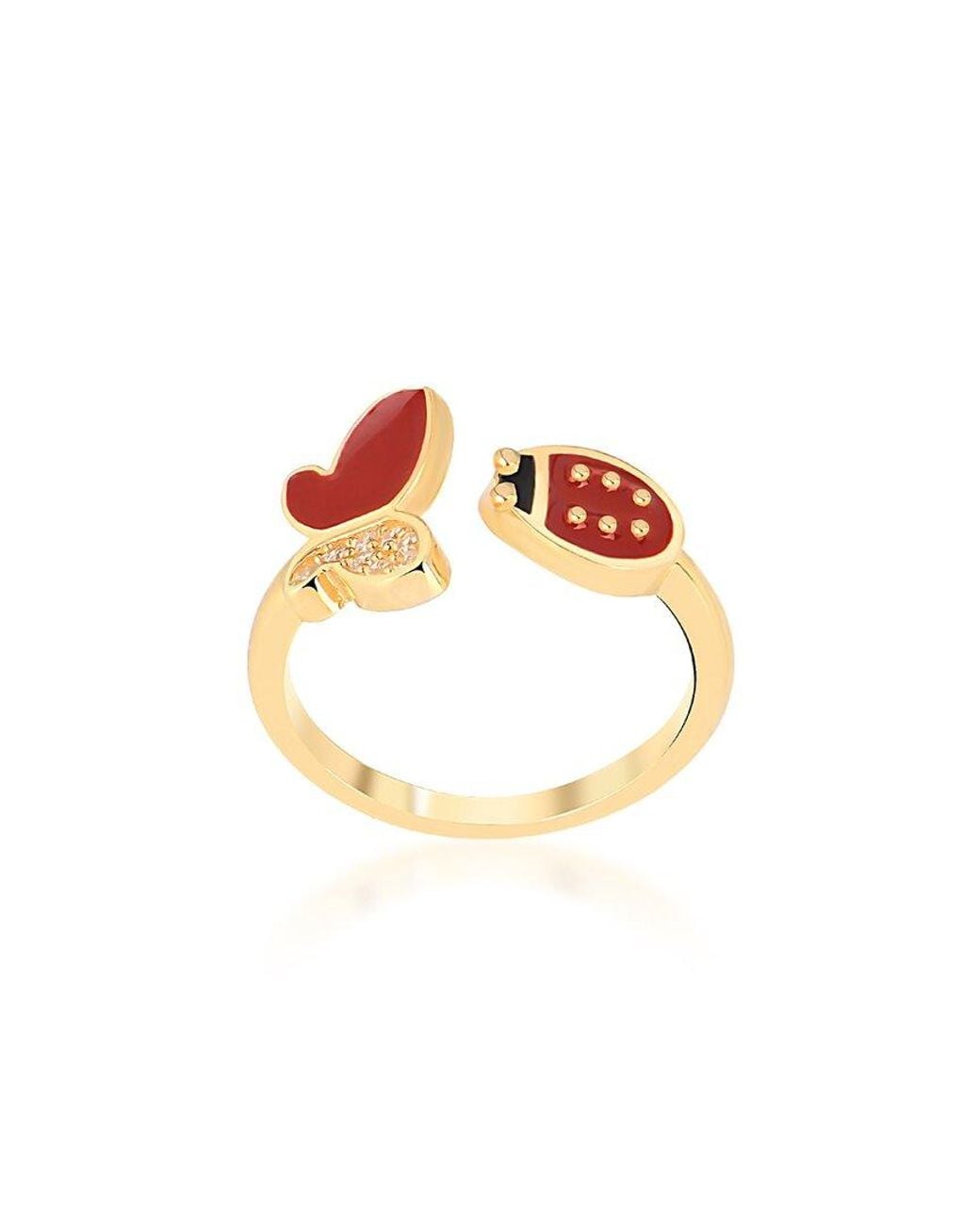 Gabi Rielle Metallic Shining Moment 14k Over Silver Cz Lady Rouge Adjustable Ring