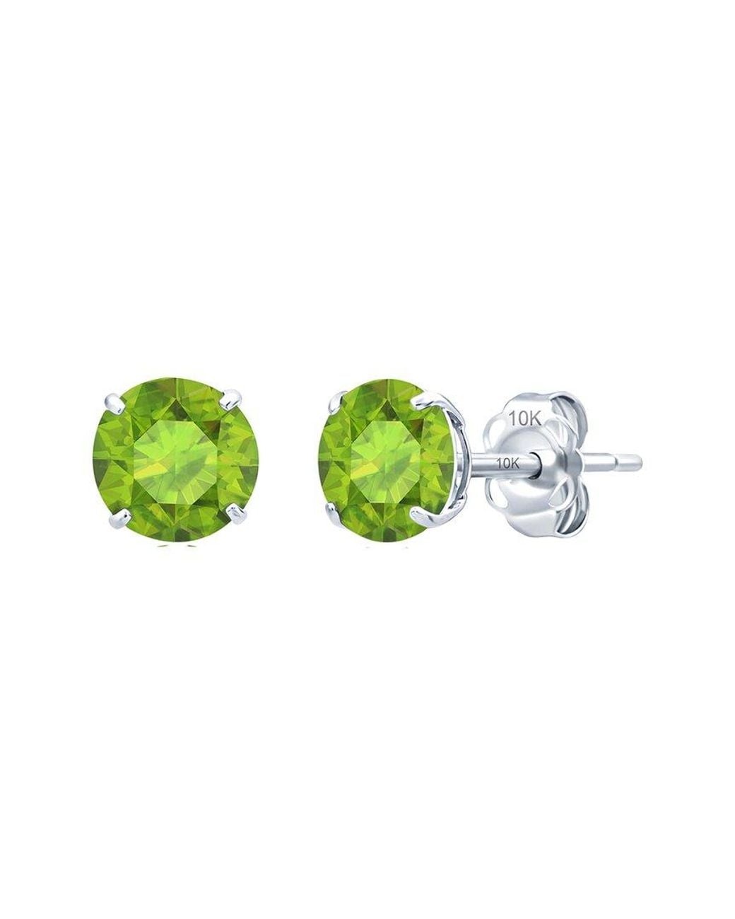 MaxColor Green 14K 1.40 Ct. Tw. Peridot Stud Earrings