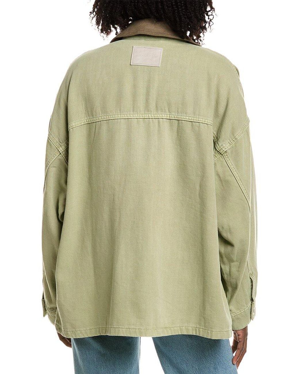 Free People Green Lemon Denim Jacket