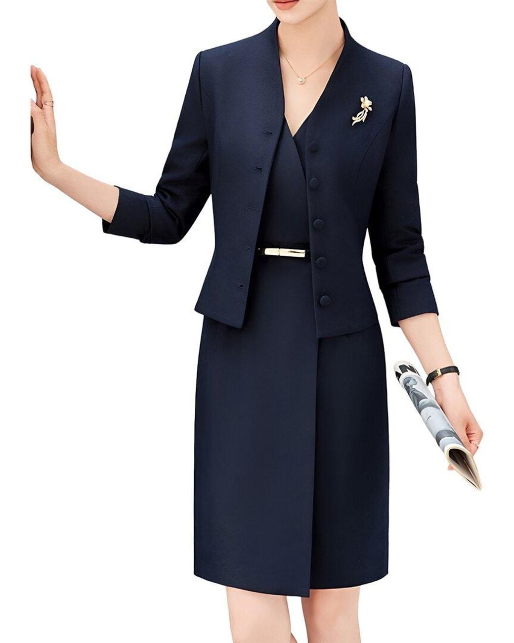 Olivia Taylor Blue 2Pc Jacket & Dress Set