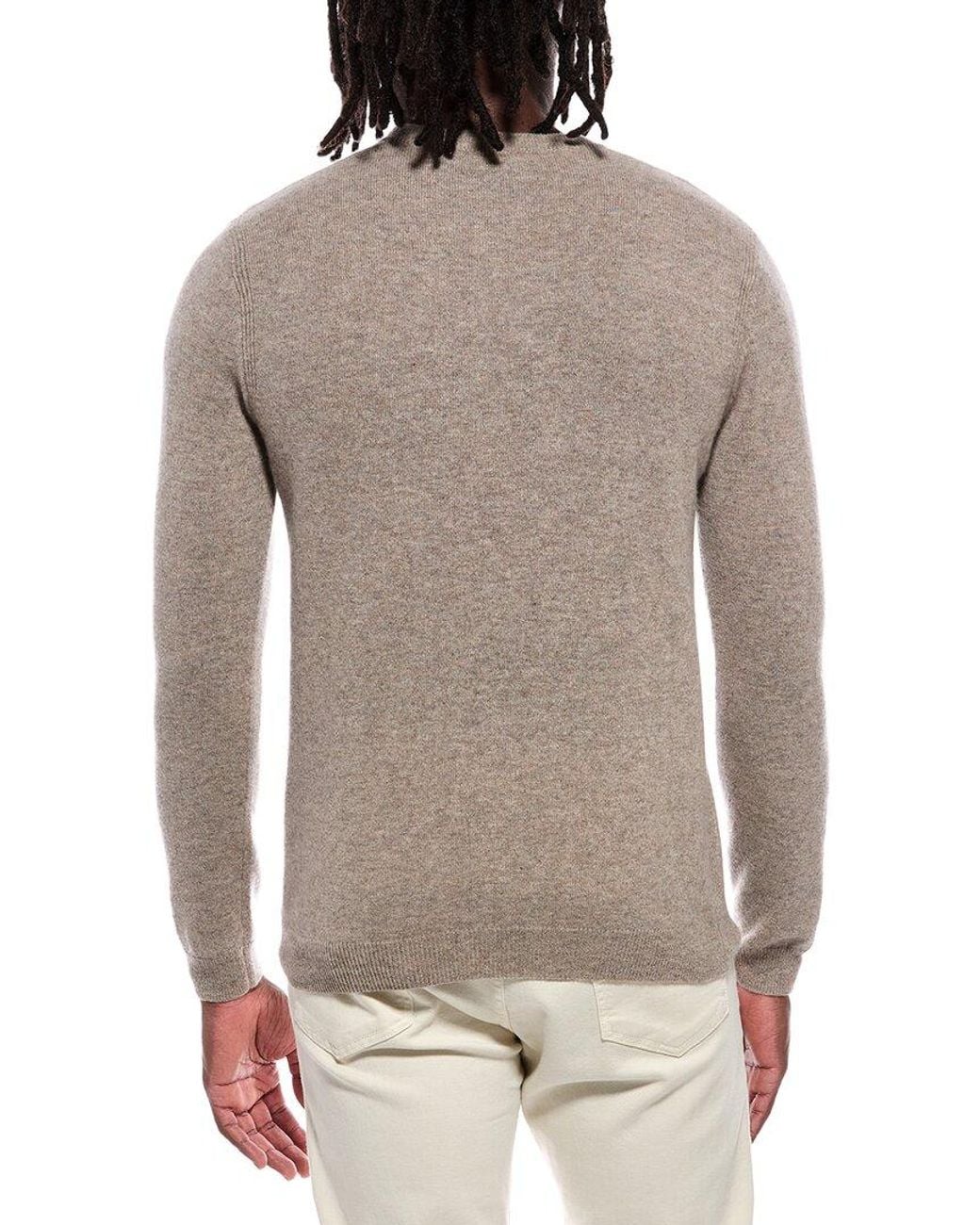 Autumn Cashmere Gray 100% Cashmere Henley Sweater for men