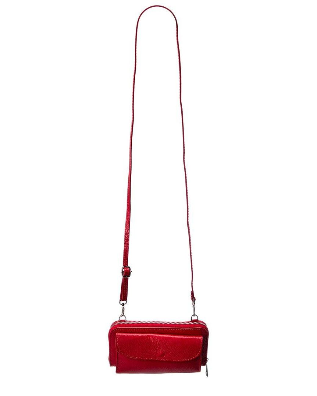 Persaman New York Corinne Leather Wallet On Strap in Red | Lyst