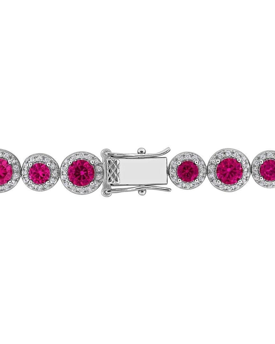 Rina Limor Pink 18.81 Ct. Tw. Lab-Grown Ruby And Sapphire Tennis Bracelet
