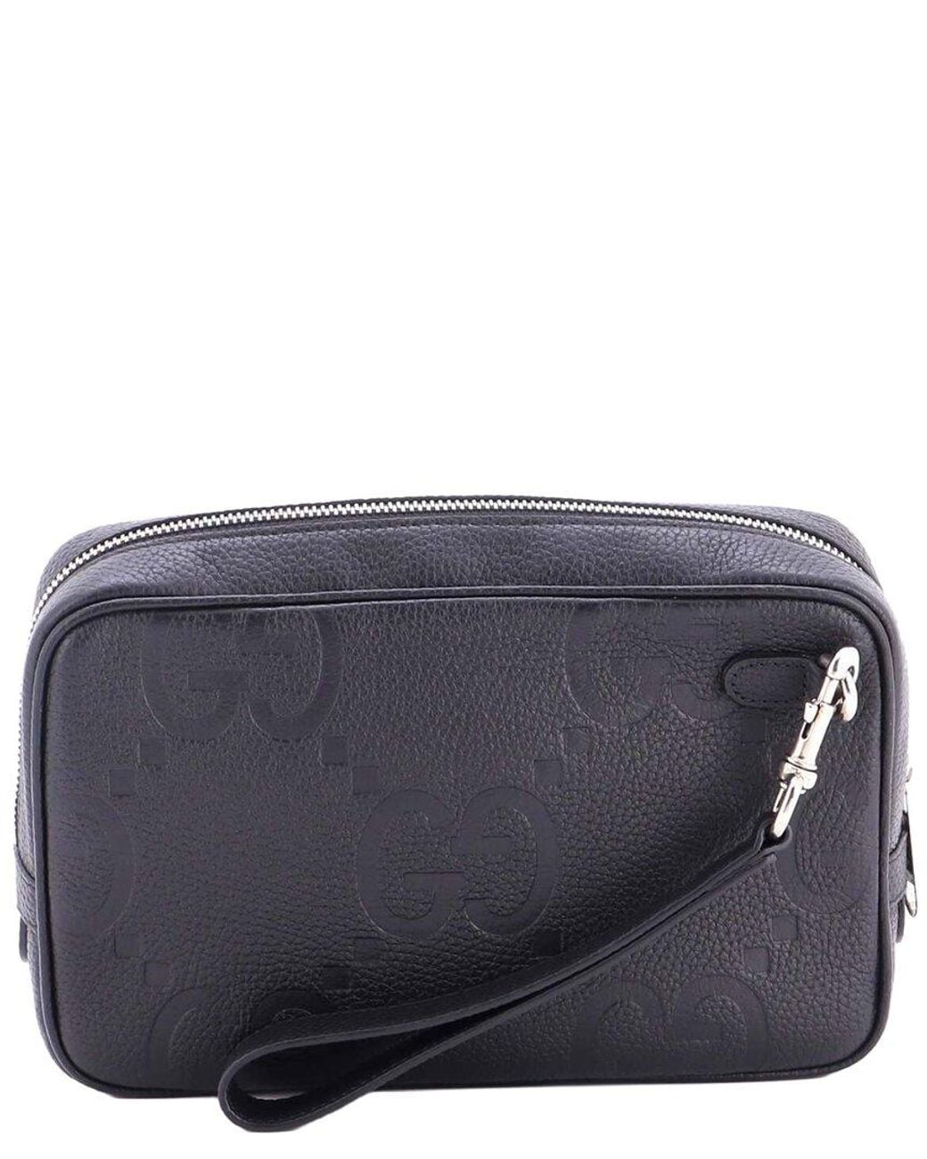 Gucci Gray Belt Bag Jumbo Gg Embossed Small (Authentic Pre-Loved)