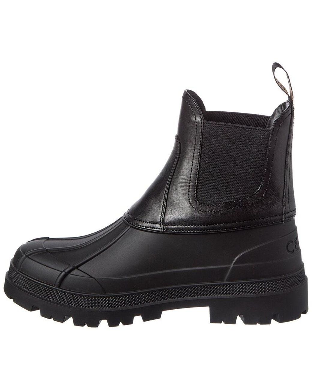 Céline Black Riley Leather Bootie