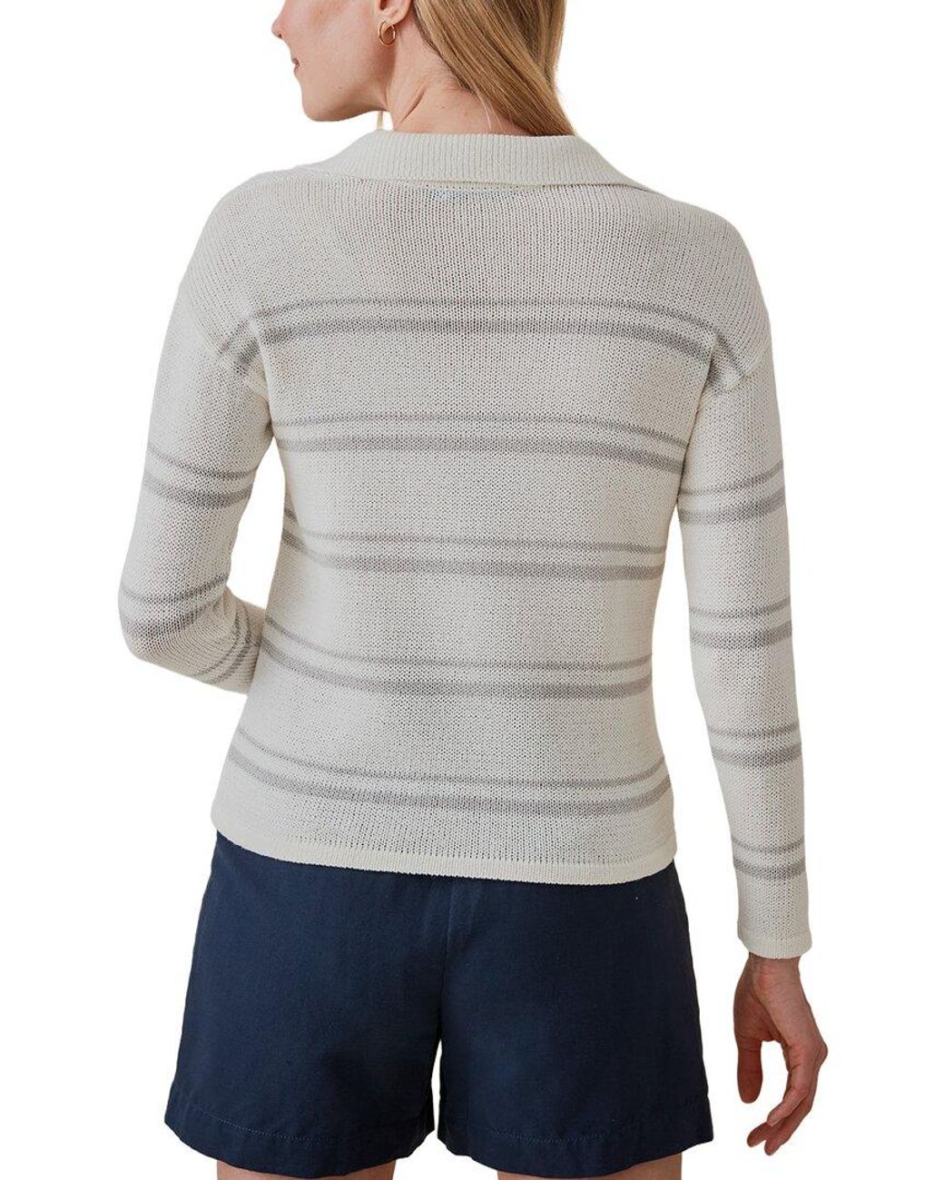 J.McLaughlin Gray Valerie Linen-Blend Sweater