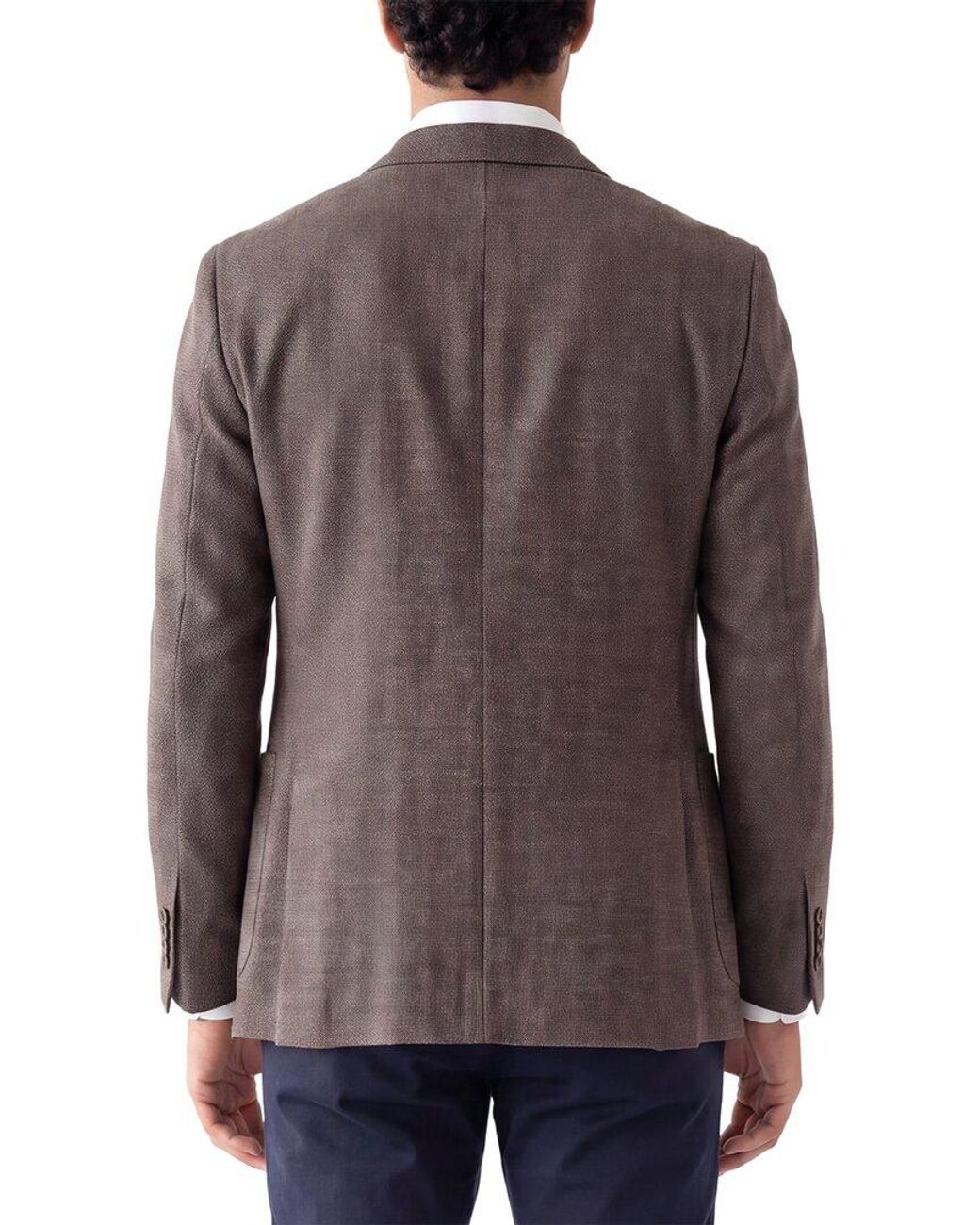 Corneliani Brown Cc Collection Hopsack Wool-Blend Blazer for men