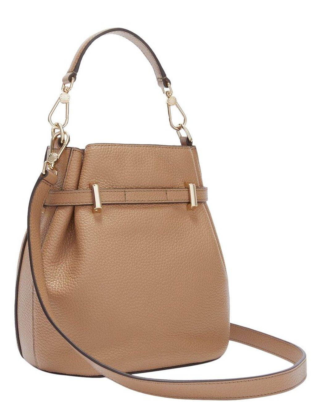 Furla Aura Mini Leather Drawstring Pouch in Natural | Lyst