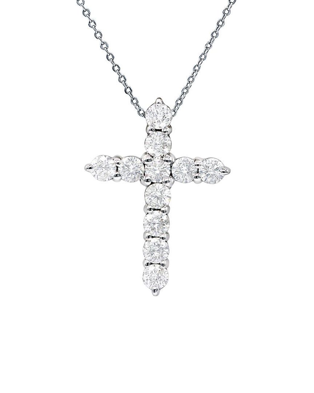 Diana M White Fine Jewelry 18k 2.20 Ct. Tw. Diamond Cross Necklace