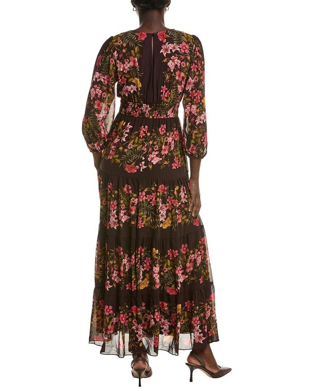Maison Tara Brown Long Sleeve Maxi Dress