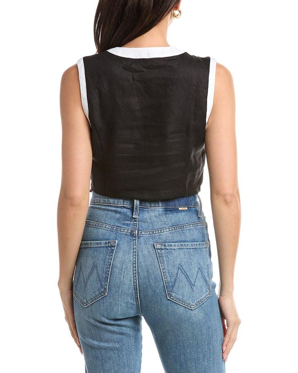 Femme Society Black Sleeveless Linen Top