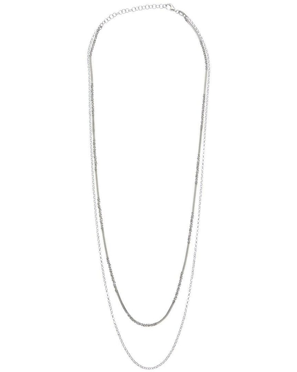 Italian Gold Over Silver Metallic 18K Plated Multi Strand Necklace