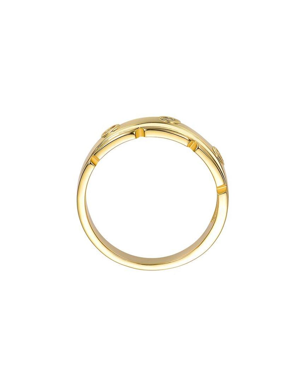 Rachel Glauber Metallic 14K Plated Cz Statement Ring for men