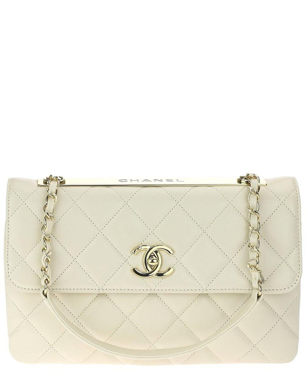 Chanel Beige Lambskin Leather Trendy Cc Small Single Flap Bag in Natural |  Lyst