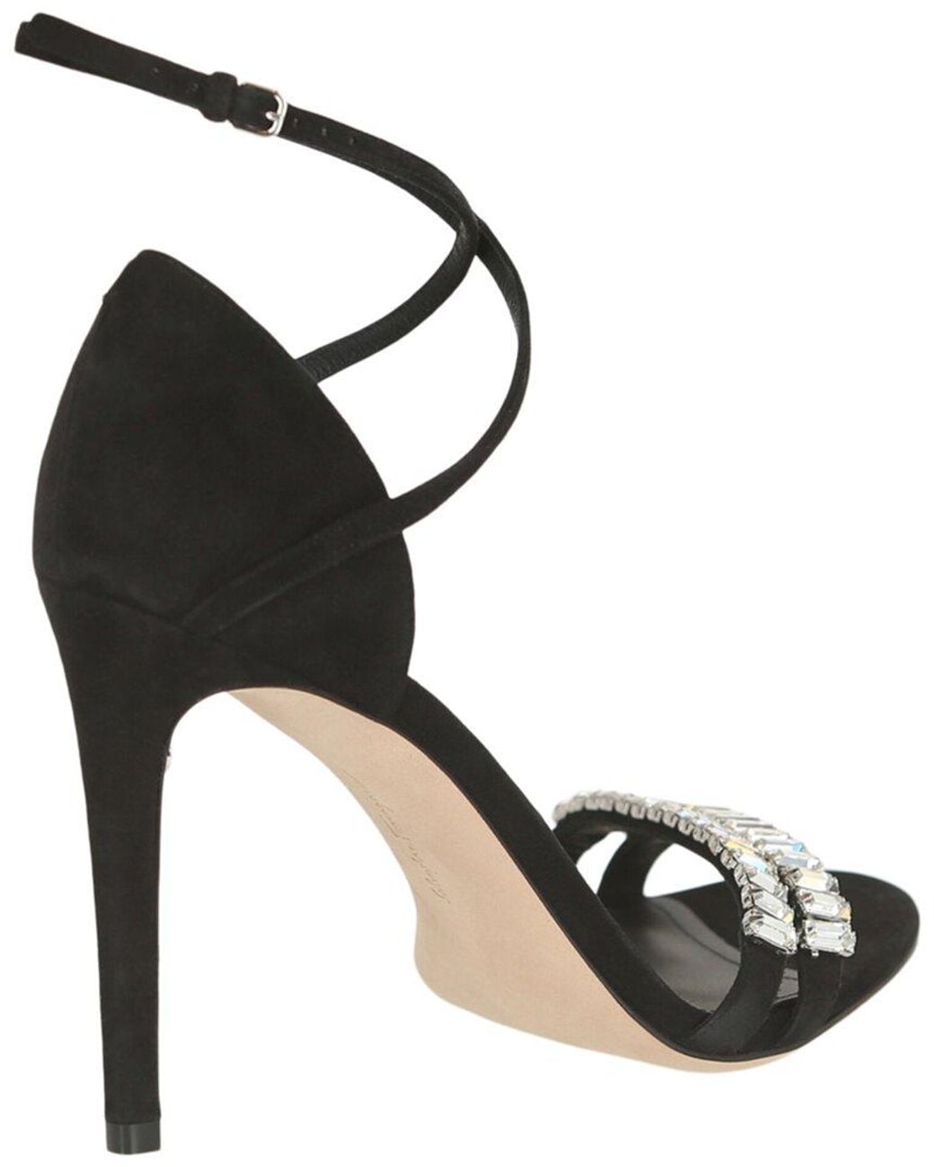 Ferragamo Black Ines Suede Stiletto Sandal