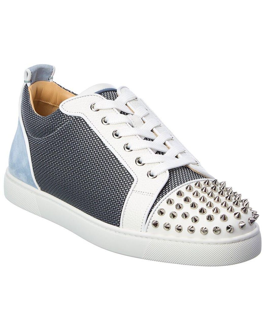 CHRISTIAN LOUBOUTIN: Louis Junior Spikes sneakers in leather with CL  monogram - Black