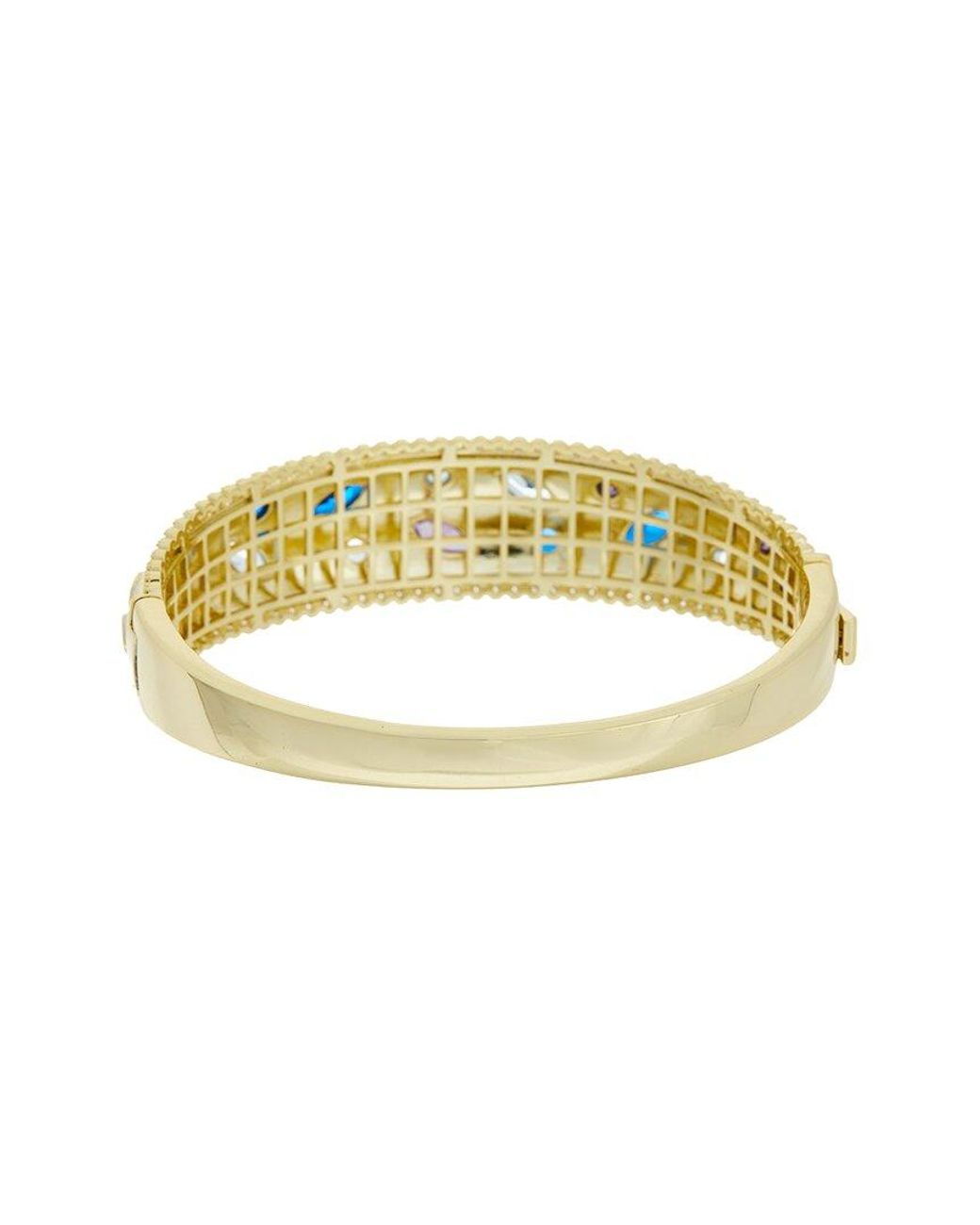 Juvell White 18K Plated Topaz Cz Bangle Bracelet