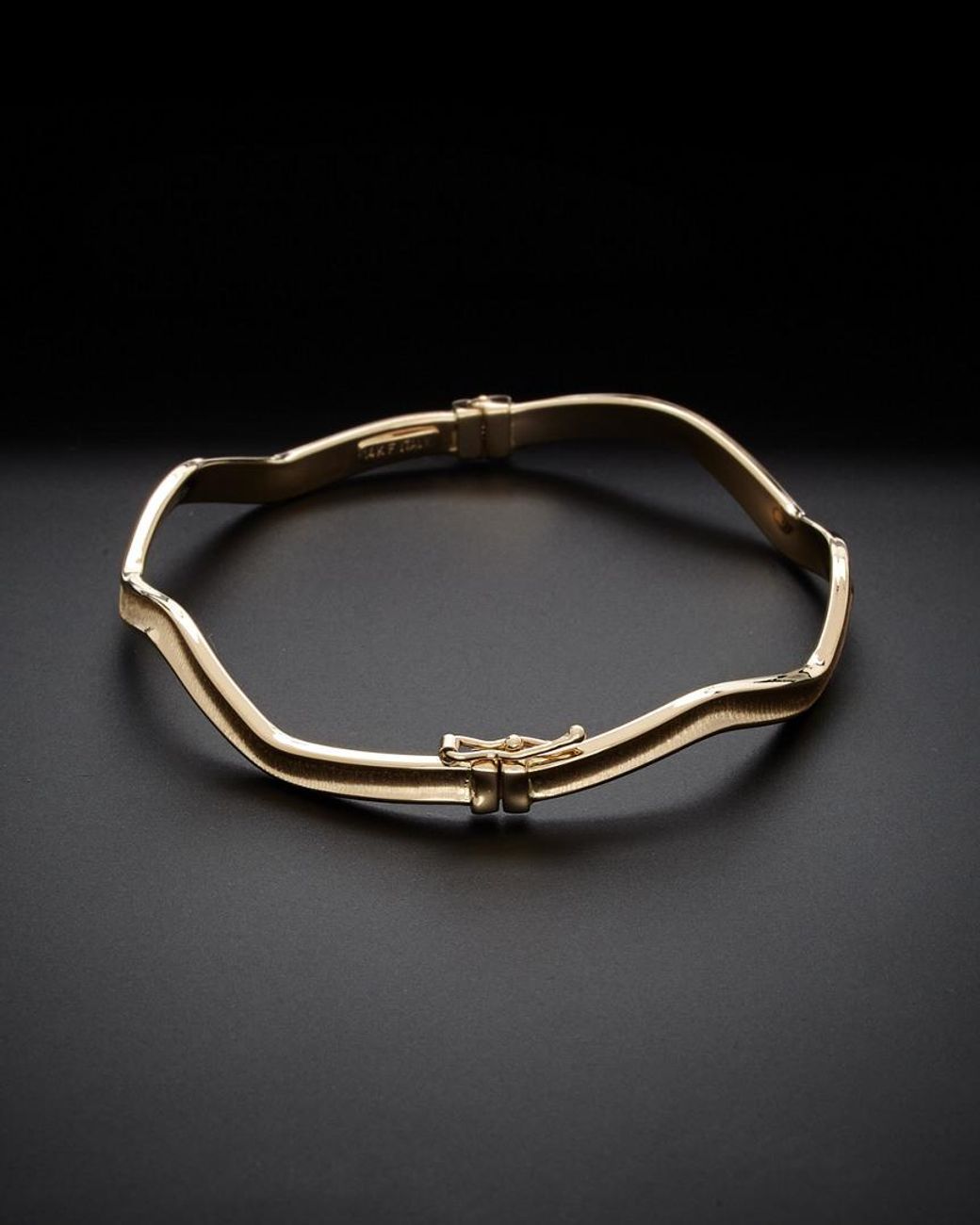 Italian Gold Black 14k Bangle