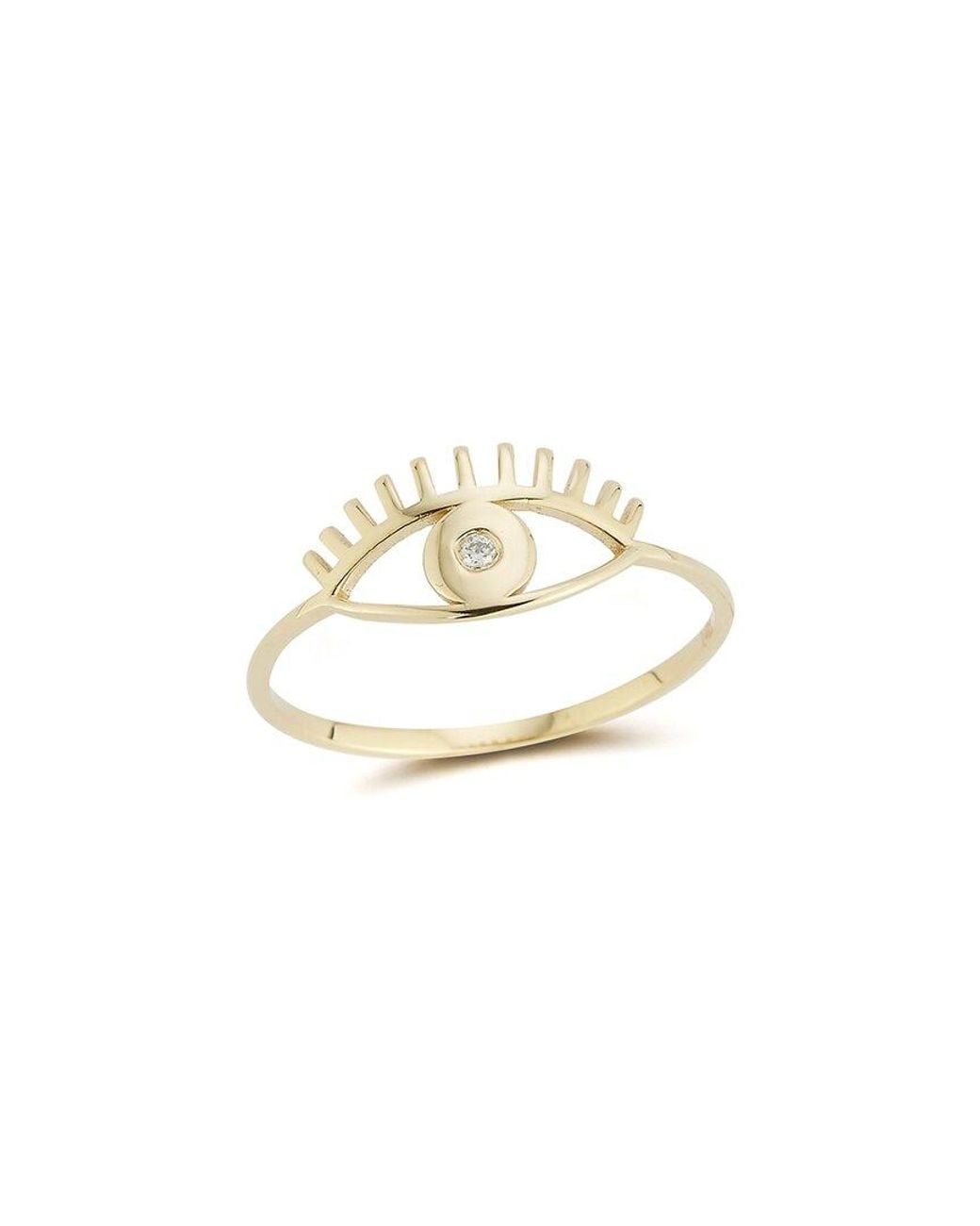 Ember Fine Jewelry White 14k 0.01 Ct. Tw. Diamond Evil Eye Ring