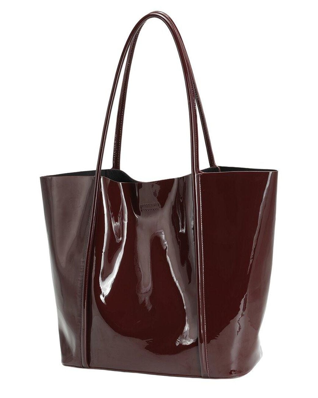 Tiffany & Fred Paris Brown High-Gloss Patent Tote