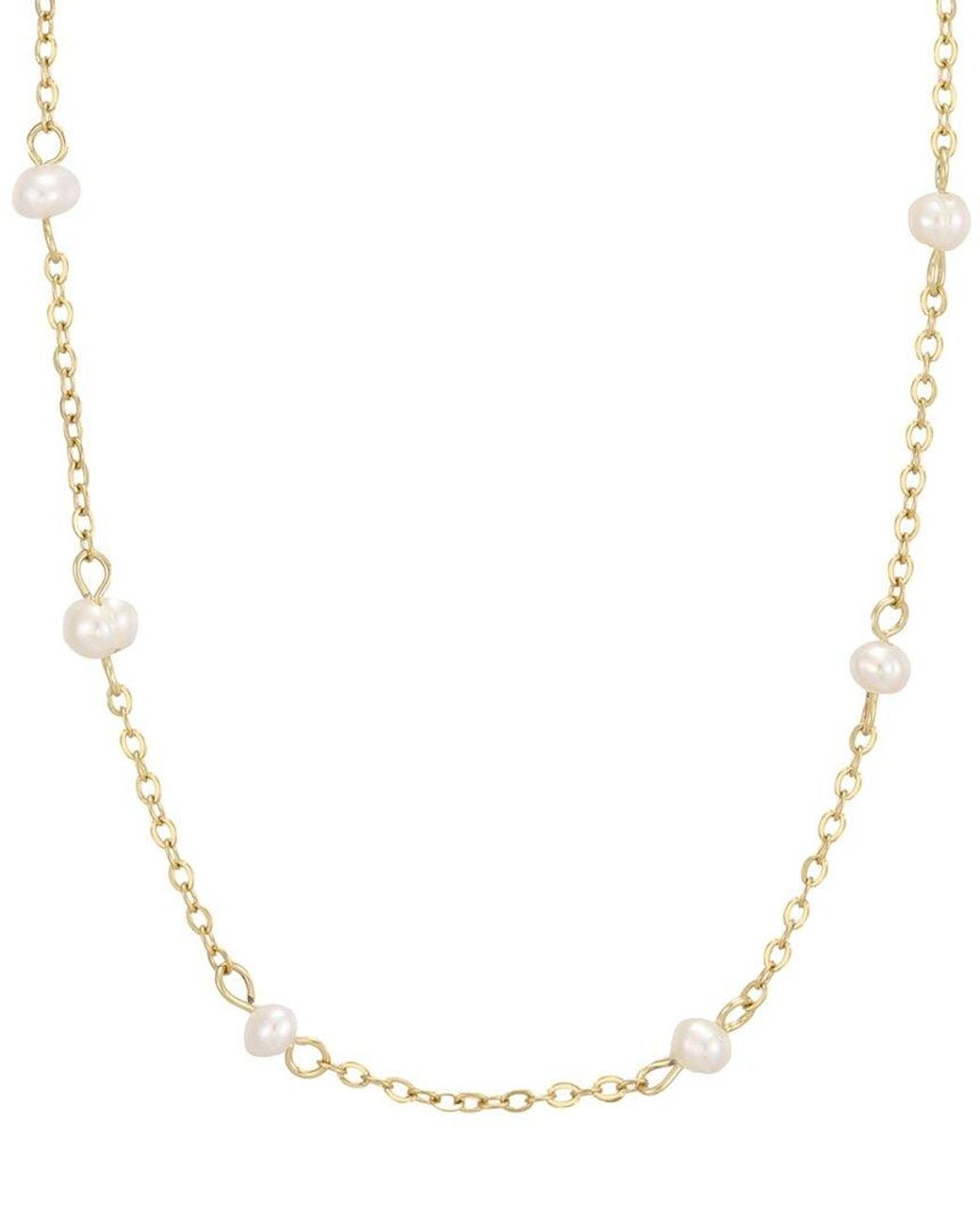 Adornia Natural 18K Plated Stainless Steel 4-4.6Mm Pearl Necklace