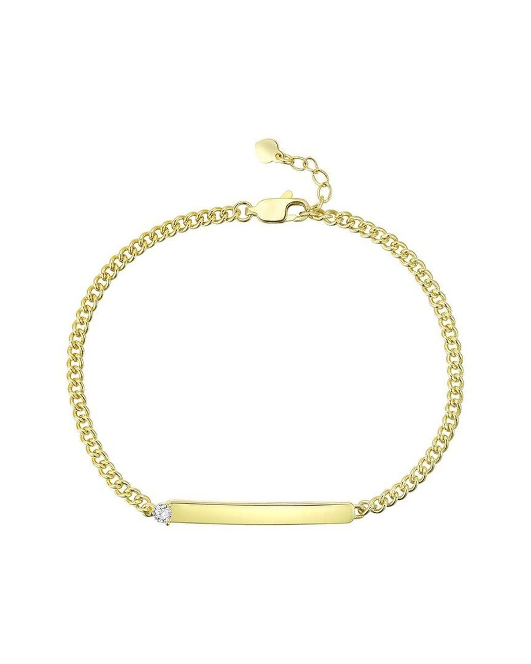 Rachel Glauber Metallic 14k Plated Cz Bracelet