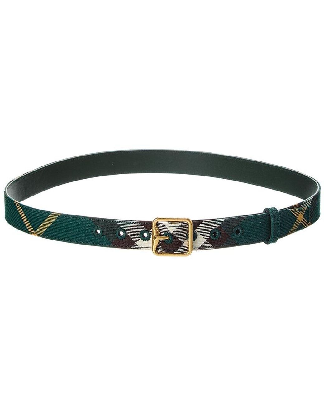 Burberry Check Canvas Leather Belt in Green Lyst UK